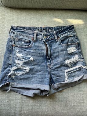 American Eagle Outfitters Ripped Denim Jean Shorts - Blue